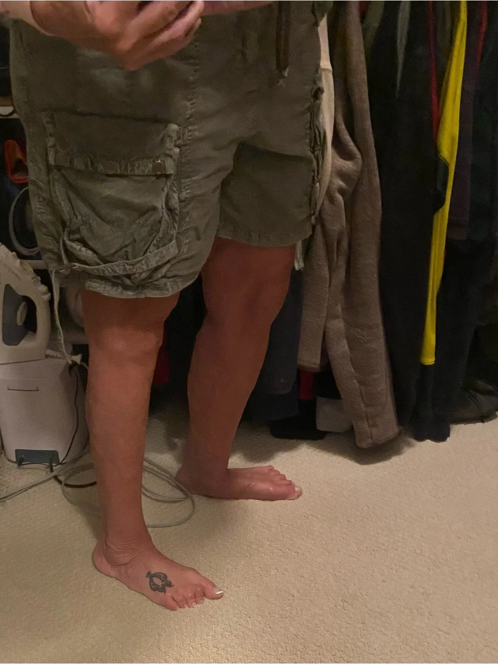 Free People Olive Green Cargo Shorts